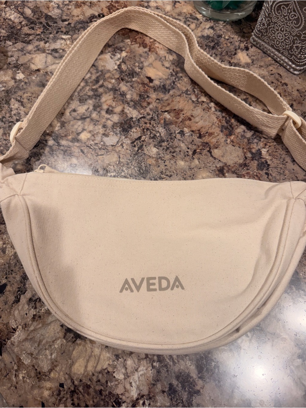 AVEDA Natural Canvas Belt Bag in Cream